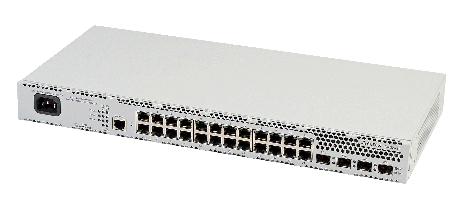 Ethernet-коммутатор MES2428B, 24x1G RJ45 + 4xCombo (RJ45/SFP), L2, 220V AC/12V DC